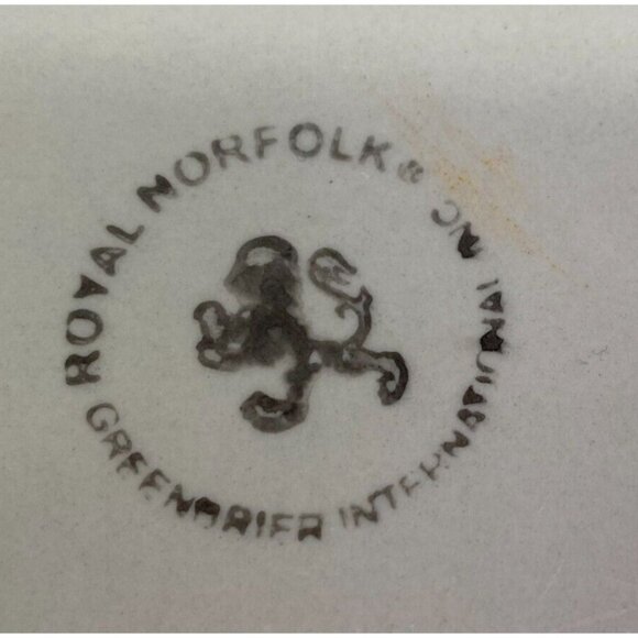 Royal Norfolk Greenbrier Spring Green Swirl Stoneware 10.5" Dinner Plates Set 2 - Picture 6 of 12